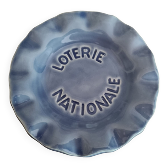 Cendrier céramique loterie nationale bleu