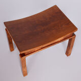 Restored Walnut ArtDeco Stool, Revived Polish, Czechia, 1920s