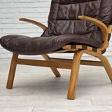 1970s, Danish design by Farstrup, set of 2 armchairs, furniture leather.