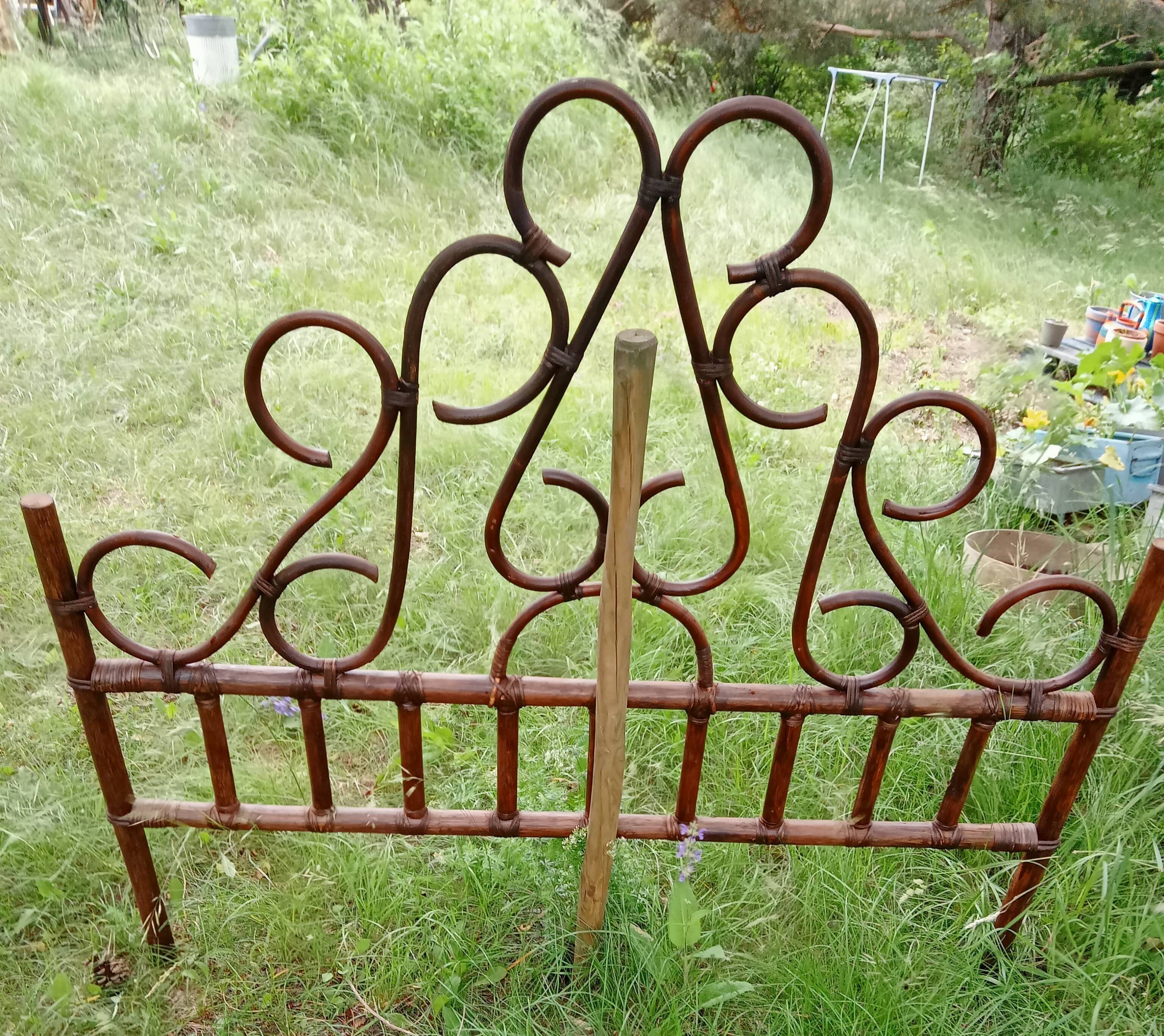 Curved wooden headboard