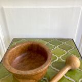 Mortar and pestle made of olive wood