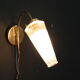 Pair of glass and brass wall lamps, vintage, circa 1960