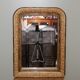 Louis Philippe style mirror in elm-veneered wood and gilded stucco height 83cm