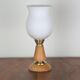Lampe bois et opaline