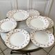 Set of 8 dessert plates Digoin Sarreguemines model "Andrée" small suns 30s