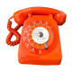 Orange vintage dial phone