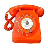 Orange vintage dial phone