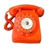 Orange vintage dial phone