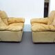 Vintage pair of leather armchairs by Ammannati and Vitelli for Brunati, Italy 1970s.