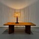 Lampe de table vintage en pin et teck avec nouvel abat-jour, années 70.