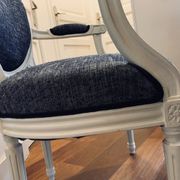 Traditionally Restored 19th Century Blue and White Chiné Medallion