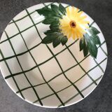 Cup vintage in ceramic enamelled signed fleur peinture decoration