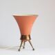 Lampe de table trépied en laiton, années 1950