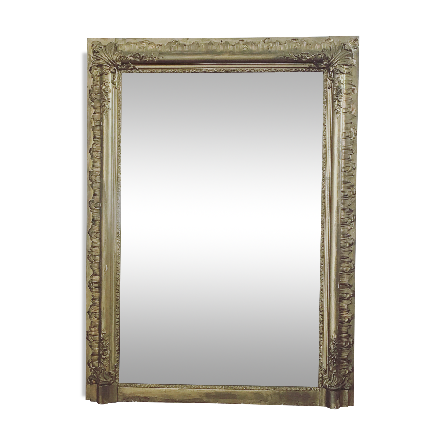 Large old fireplace Golden - contour mirror 89 cm X 121 cm