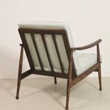 Scandinavian armchair 1960 curved armrests