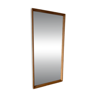 Vintage Danish oak mirror with bevelled edges.