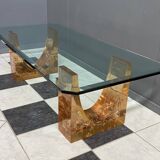 Glass coffee table in the style of marie-claude de fouguieres 1970s