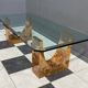 Glass coffee table in the style of marie-claude de fouguieres 1970s