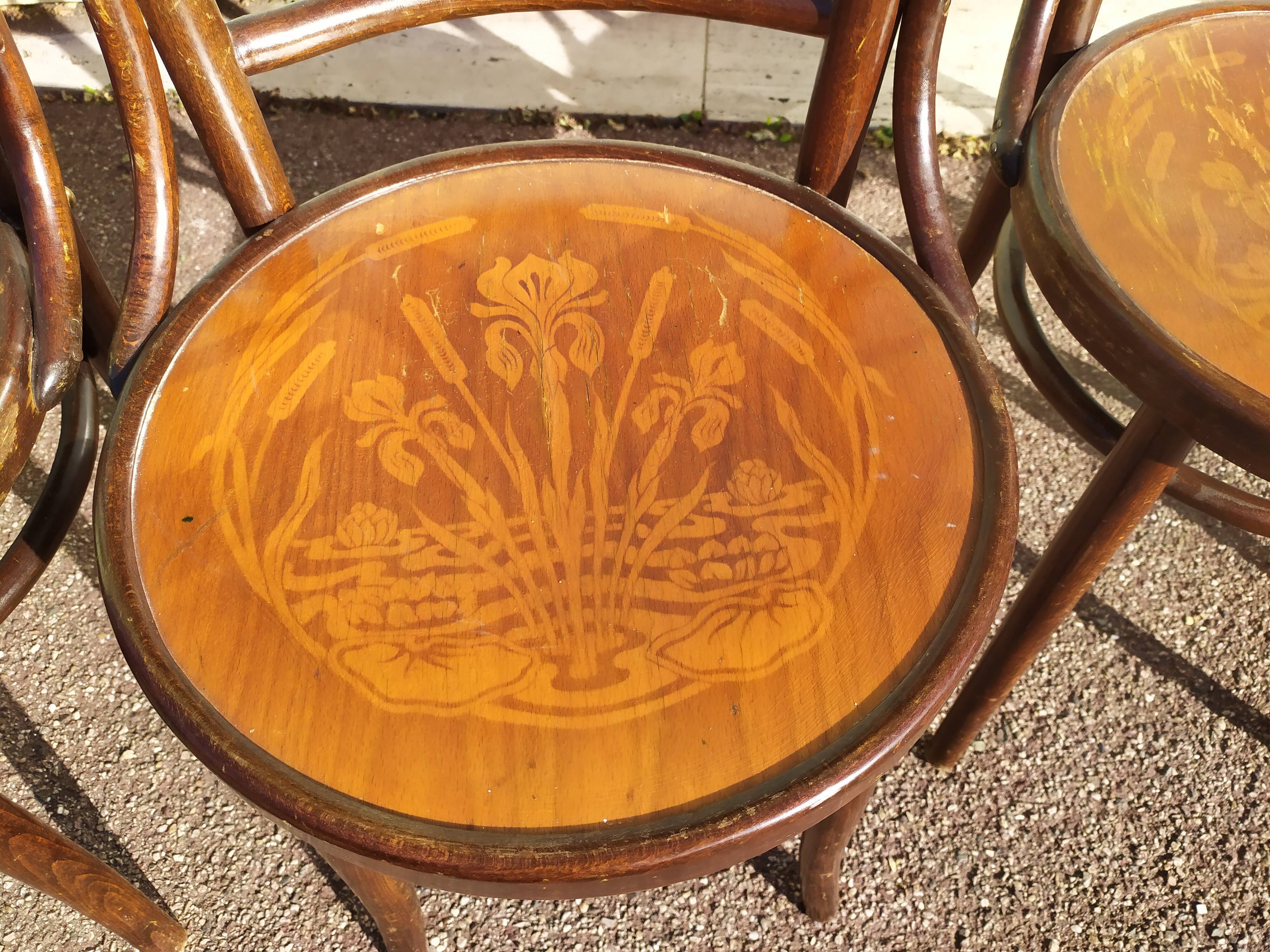 Lot de 6 chaise en bois - bistrot - terrasse - vintage