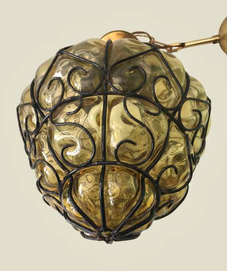 Amber Venetian lantern pendant light