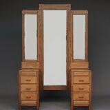 Coiffeuse Art Déco / École de La Haye en chêne. Années 1930