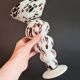 Vide-poche & Bougeoir Murano – Blanc tacheté brun