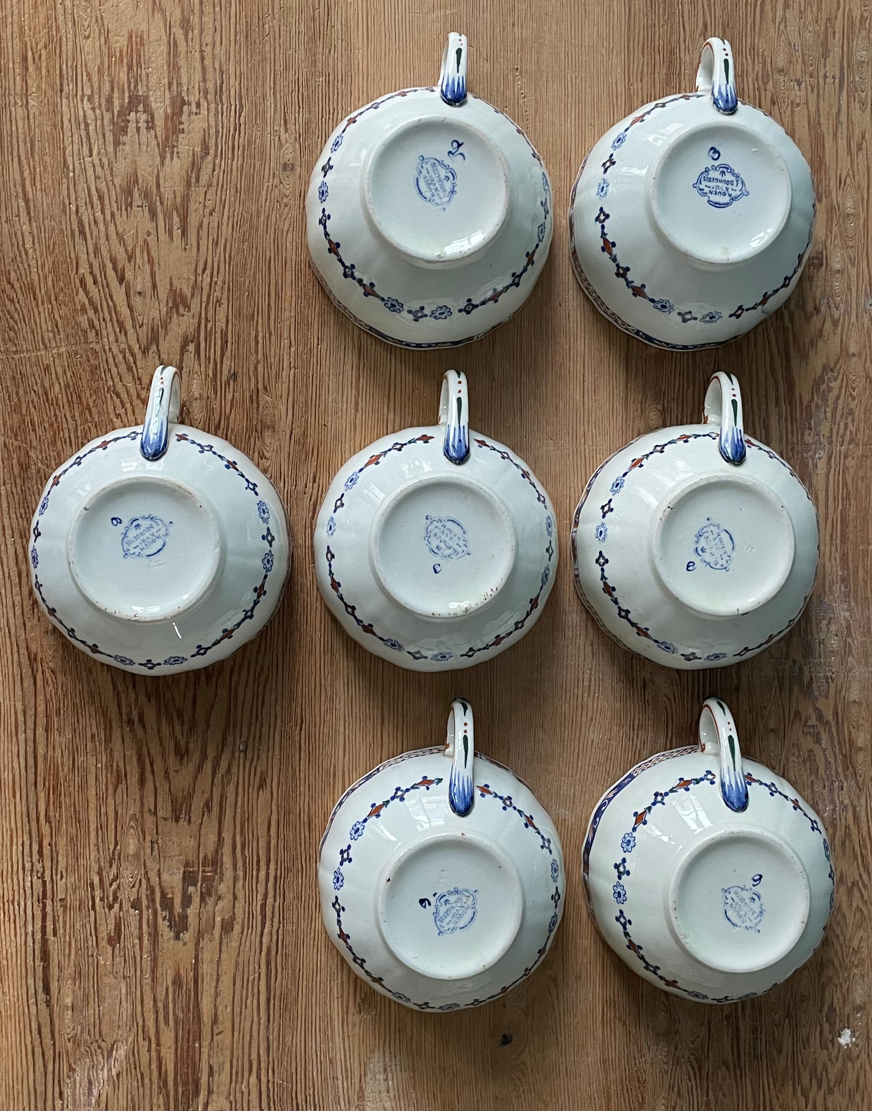 Coffee service Émile Bourgeois Grand Dépôt, décor Rouen XIXth