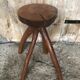 Tabouret Sellette Bois Brut + Assise Rondin Vintage