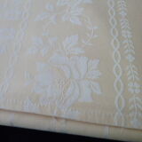 Vintage tablecloth in damask cotton champagne color
