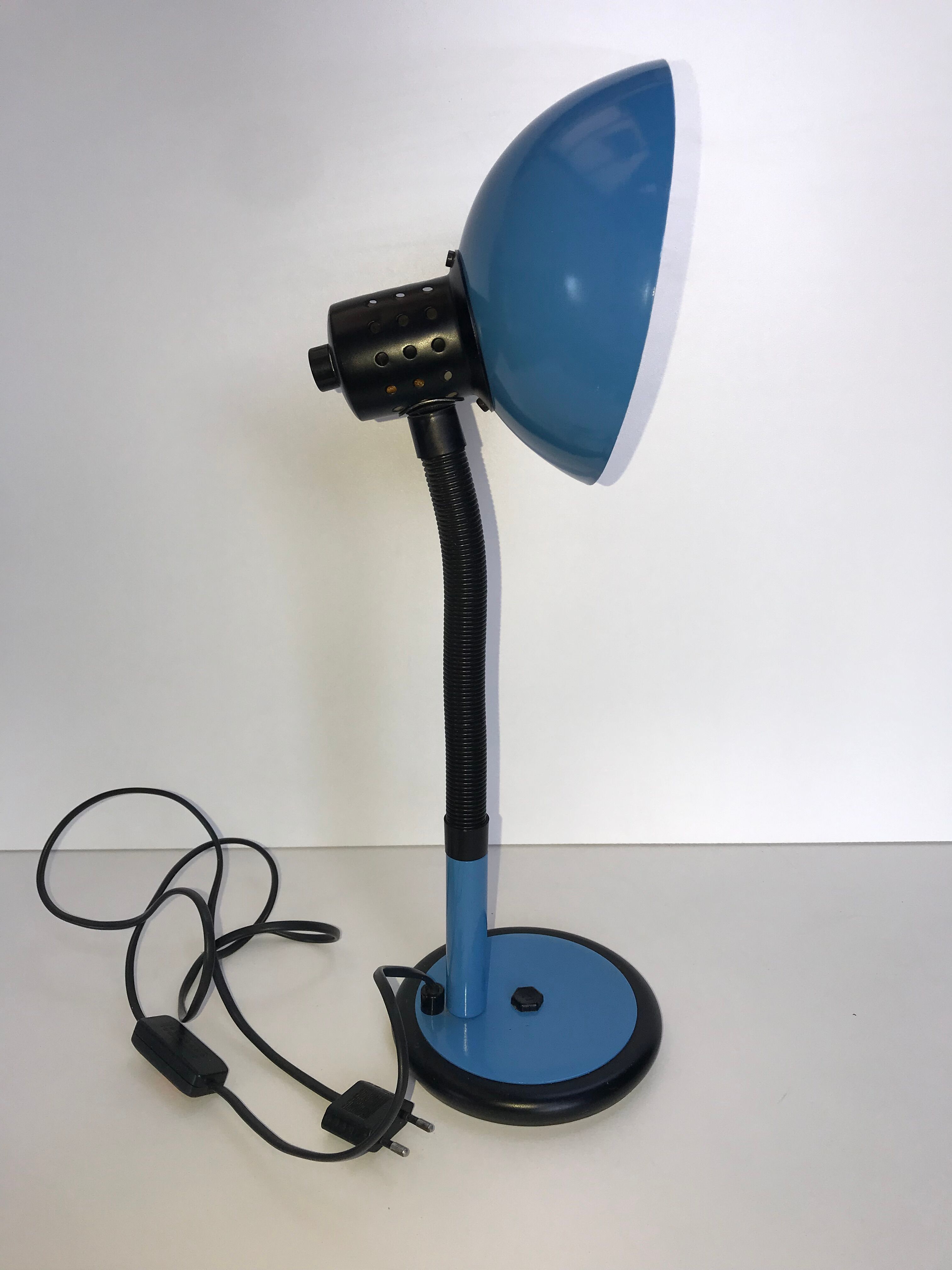 Blue and black desk lamp