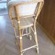 Lot of 3 Maison Louis Drucker light Manila rattan bistro high chairs.