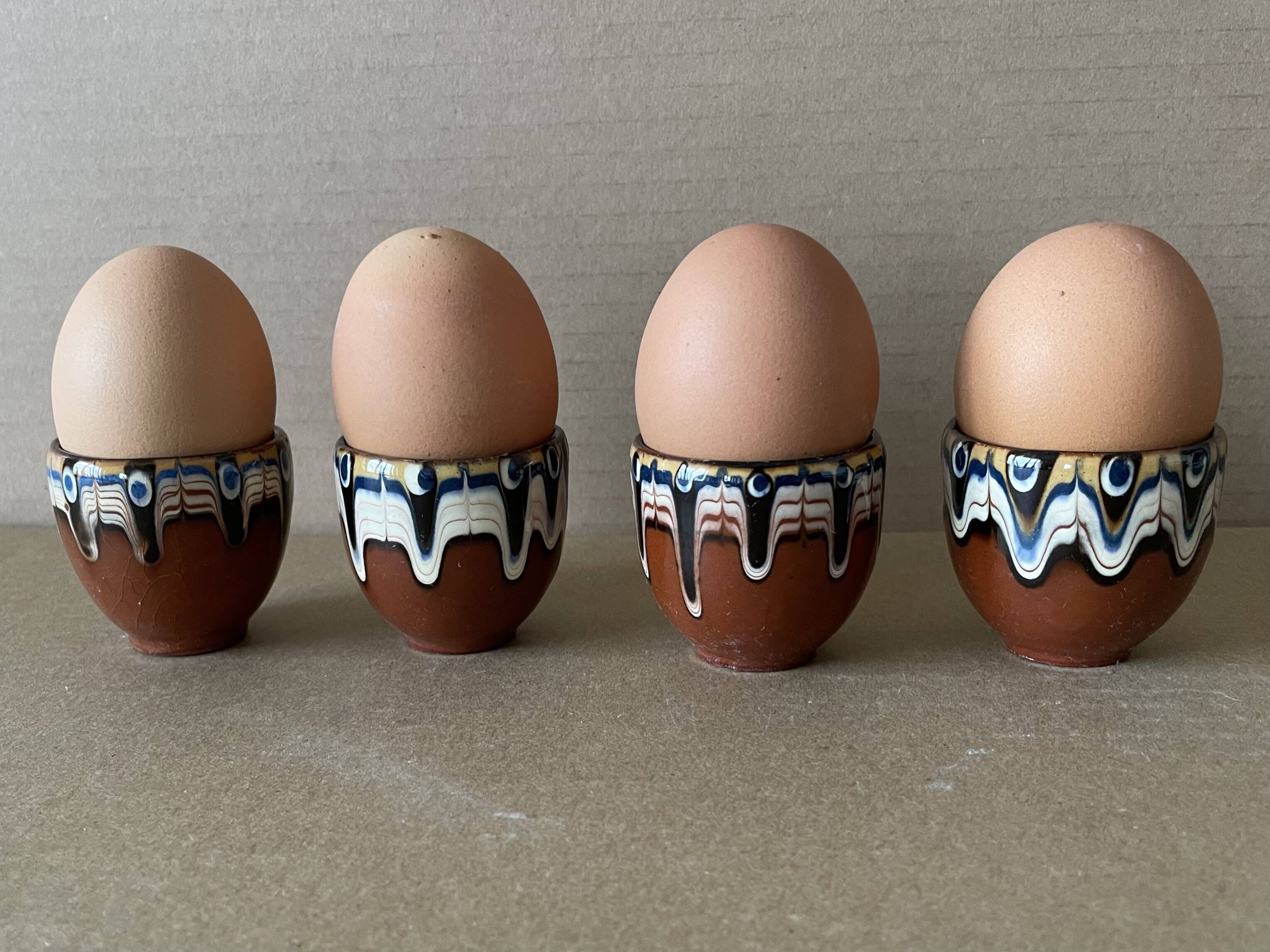 Set of 4 Russian ceramic egg cups