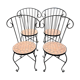 Set of 4 terracotta ceramic mosaic chairs