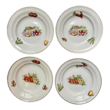 Set of 4 plates Saint Amand - vegetable décor