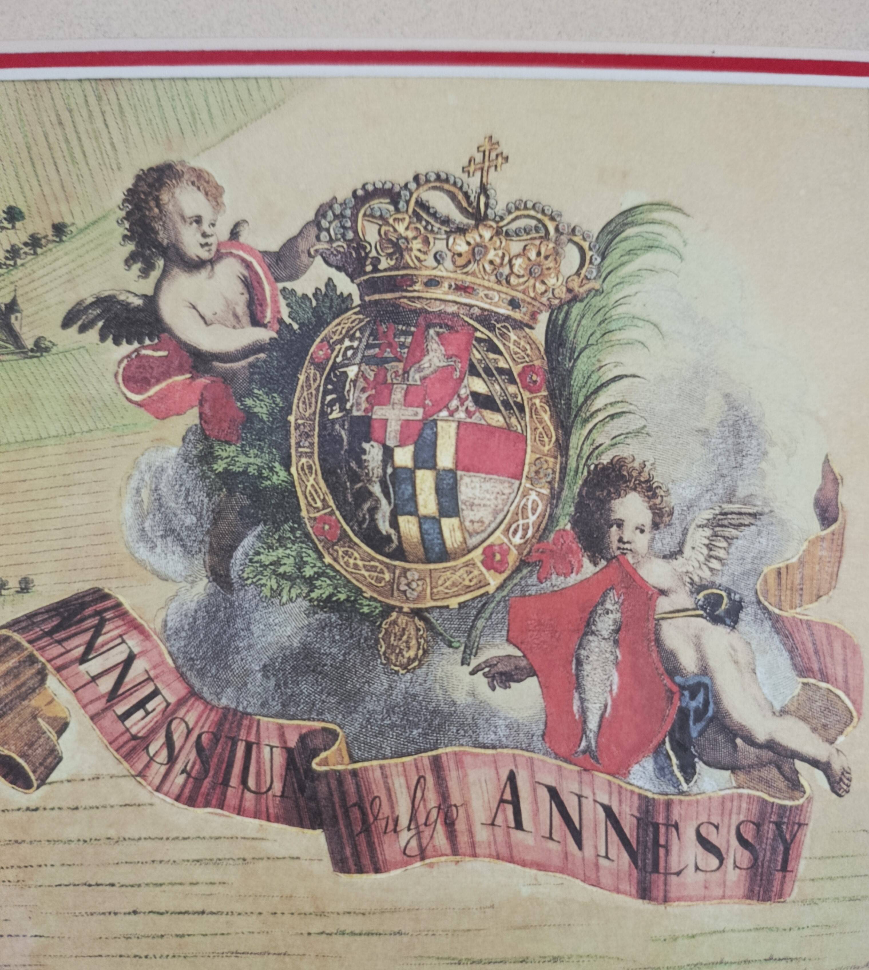 Map of Annecy. Reproduction 1682