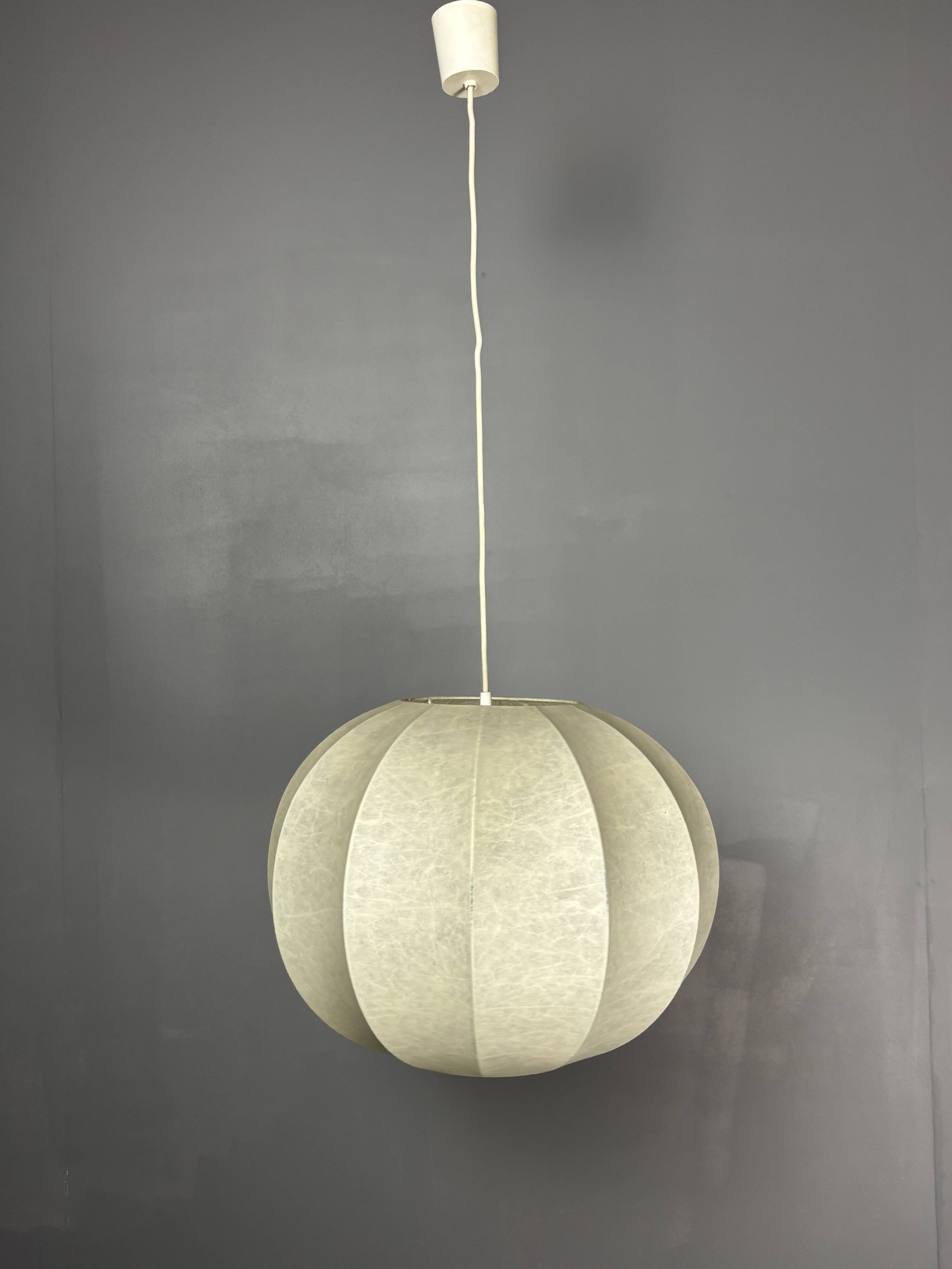 Midcentury space age cocoon hanging pendant ceiling lamp, 1960s