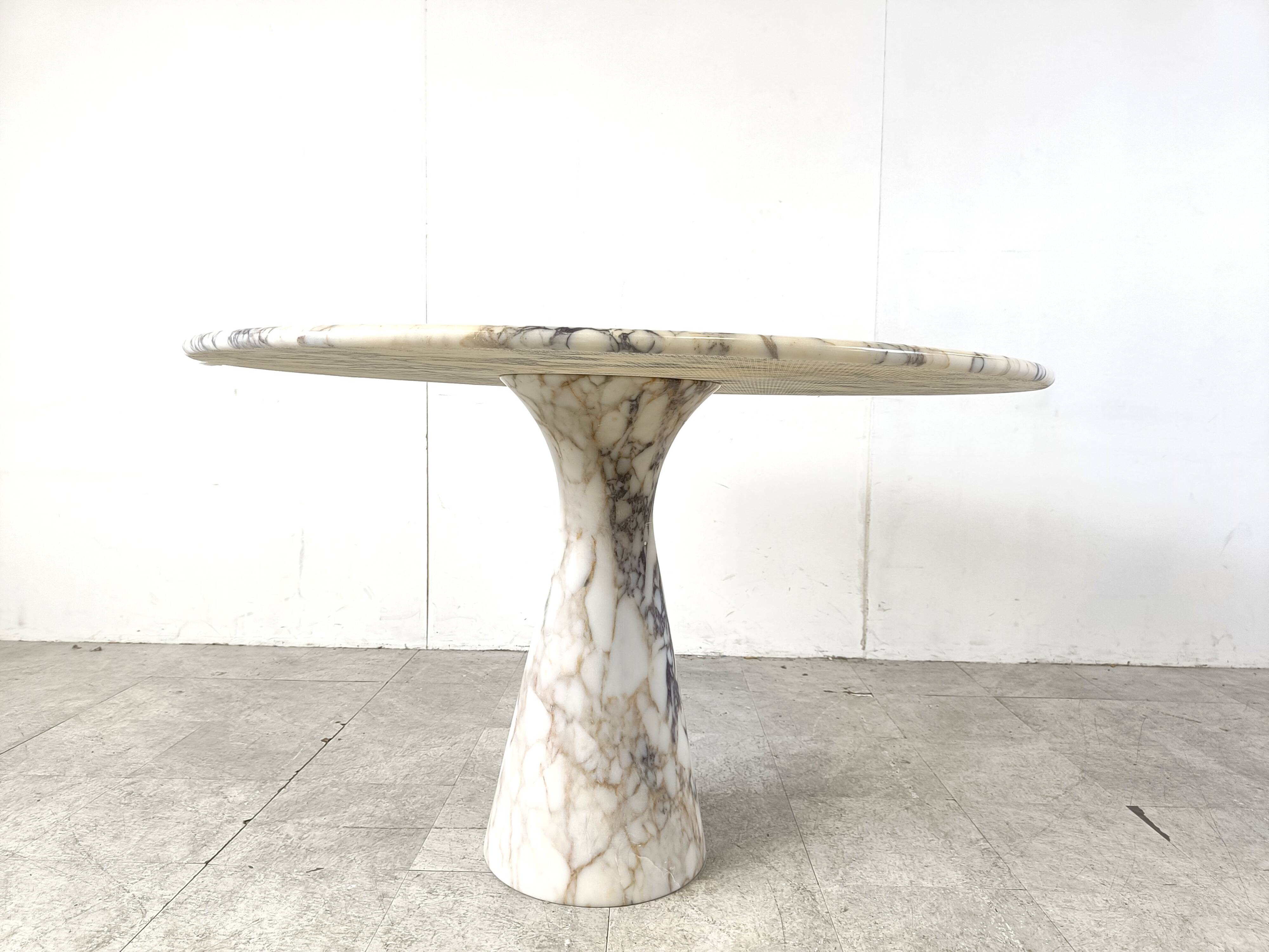 Vintage round marble dining table, 1970s