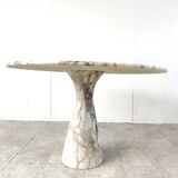 Vintage round marble dining table, 1970s
