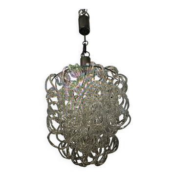 Suspension modulable en verre italien Giogali Mangiarotti Vistosi