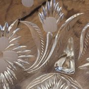 Coupe sur pied en verre moulé 50's