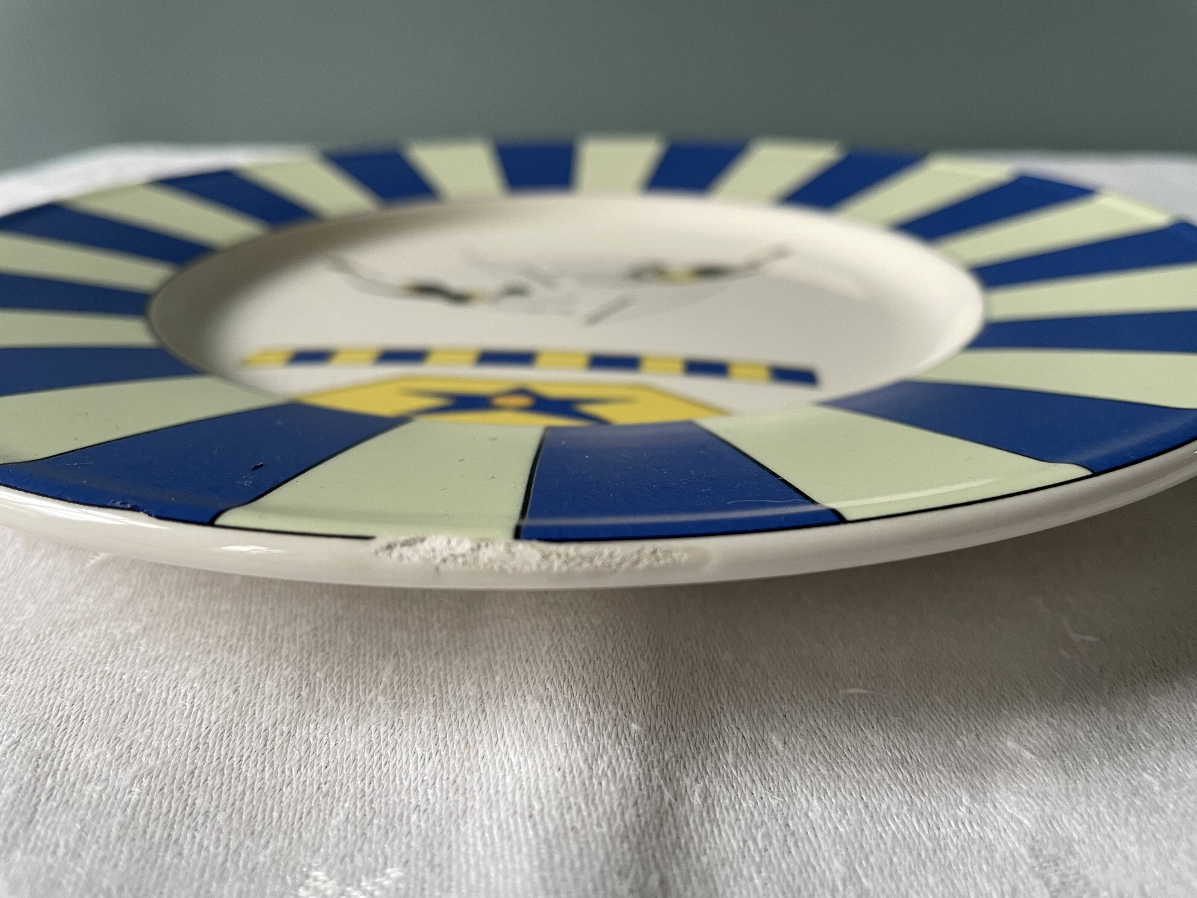 Series of 6 K&G Lunéville dessert plates, circus theme