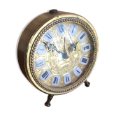 Old clock alarm clock japy brass and gold metal
