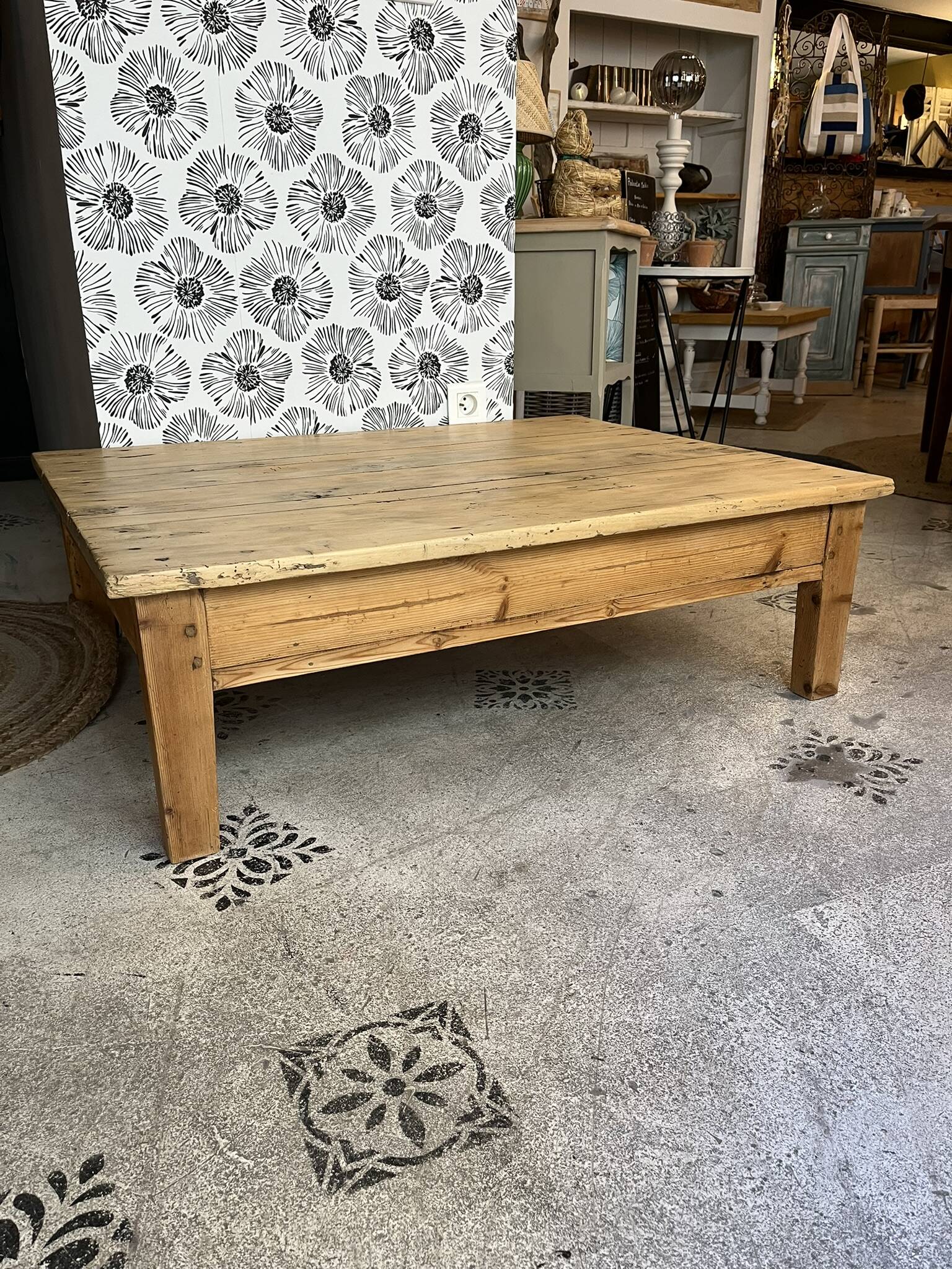 Table basse de ferme bois massif Augusta