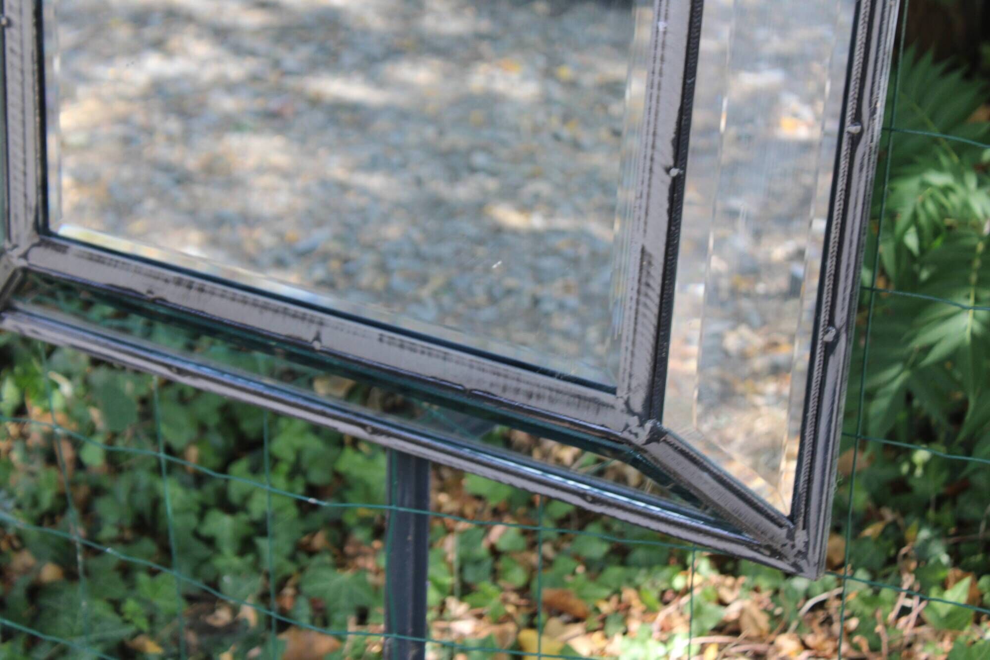 Miroir vintage en métal à parcloses – 5 glaces biseautées