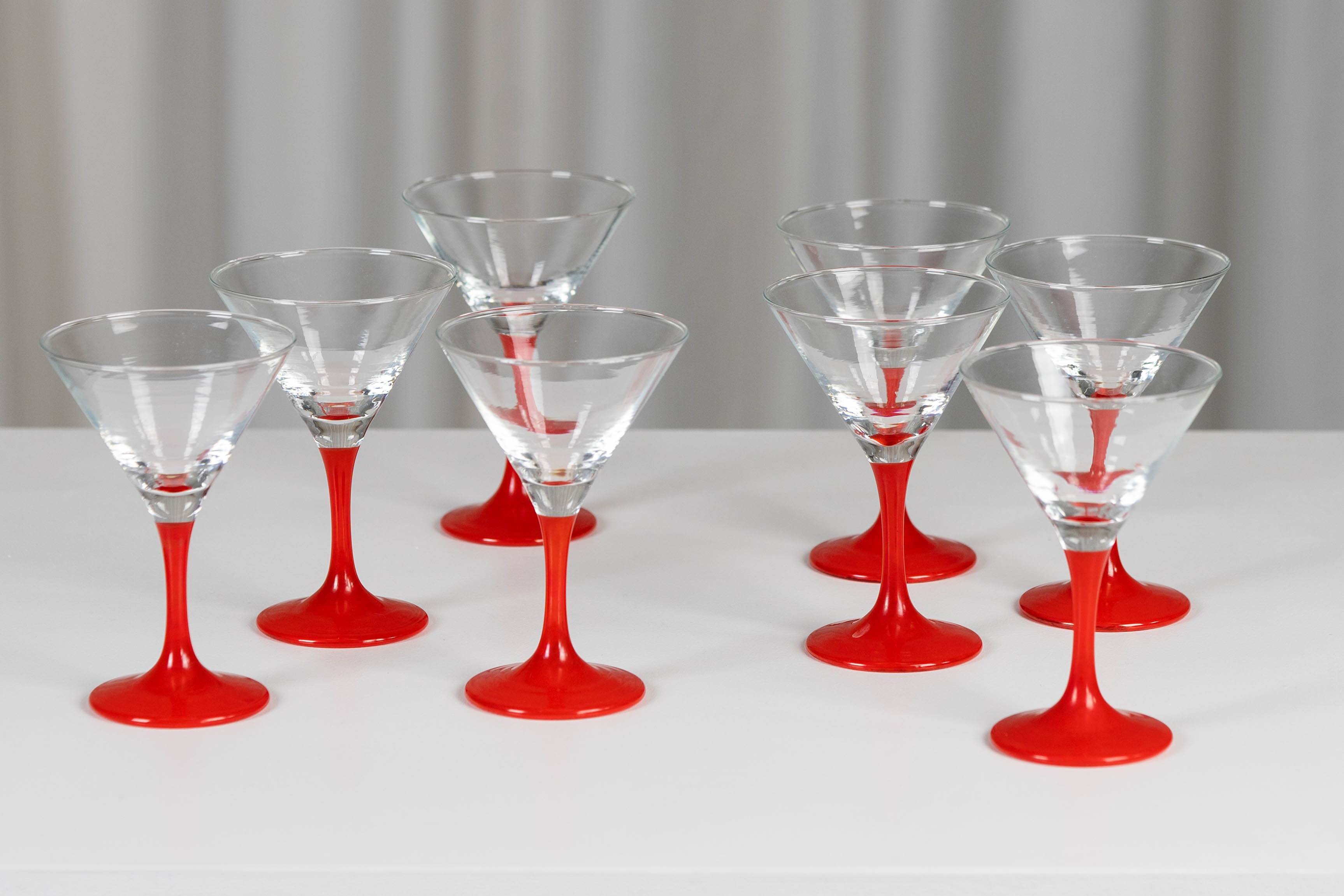 Set of 8 vintage cocktail glasses