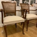 Beige and canning armchairs