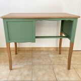 Beech wood desk with 2 drawers, curved legs.