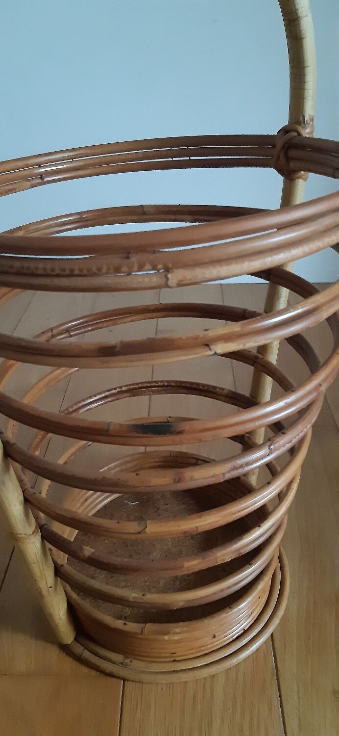 Vintage rattan umbrella stand