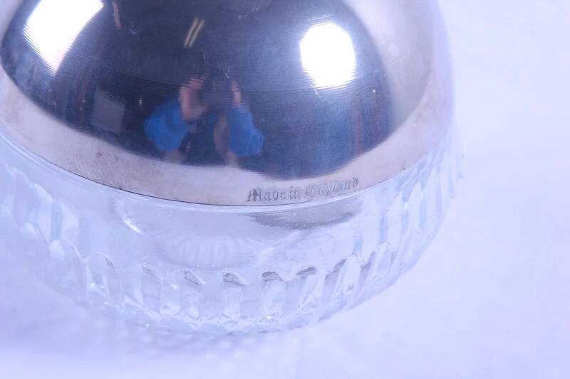 Antique sugar bowl/jam pot in the shape of an apple.