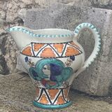 Glazed ceramic jug pottery Orvieto made in italy vintage